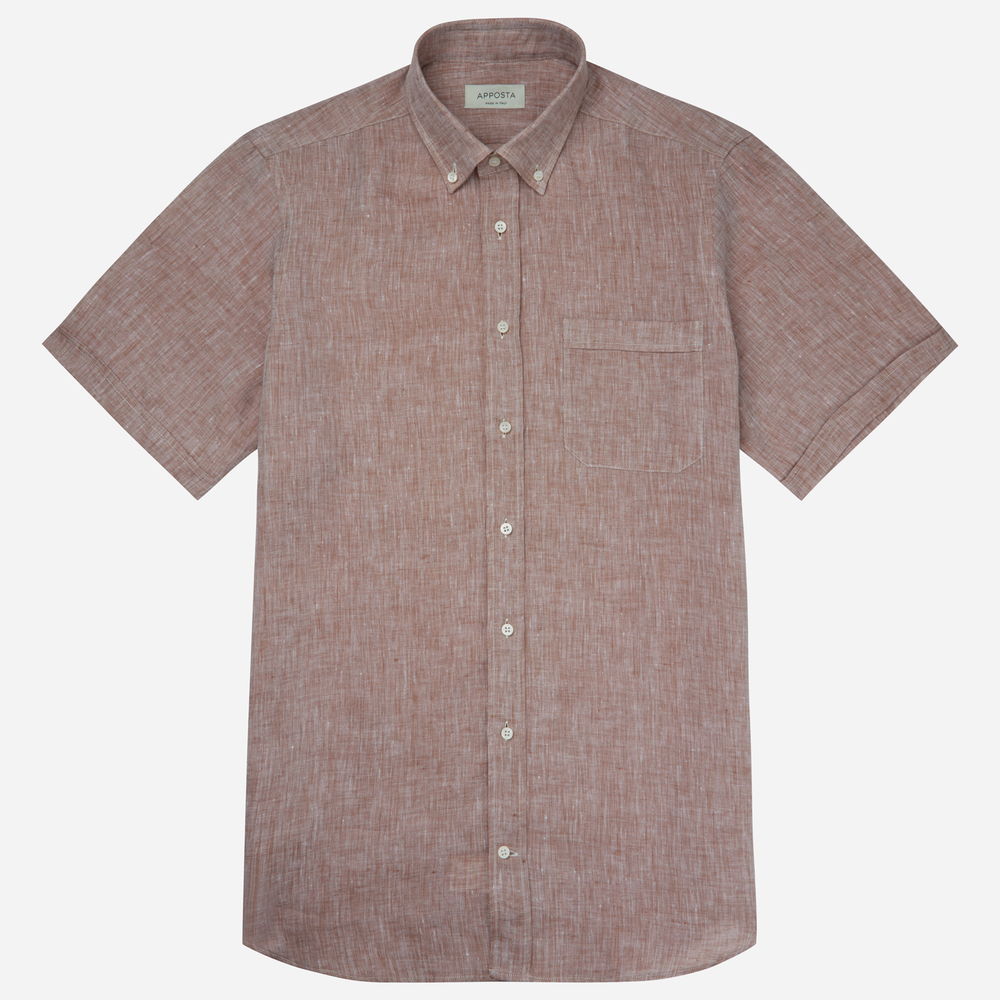 London Button Down Shirt - Brown Linen main image 0